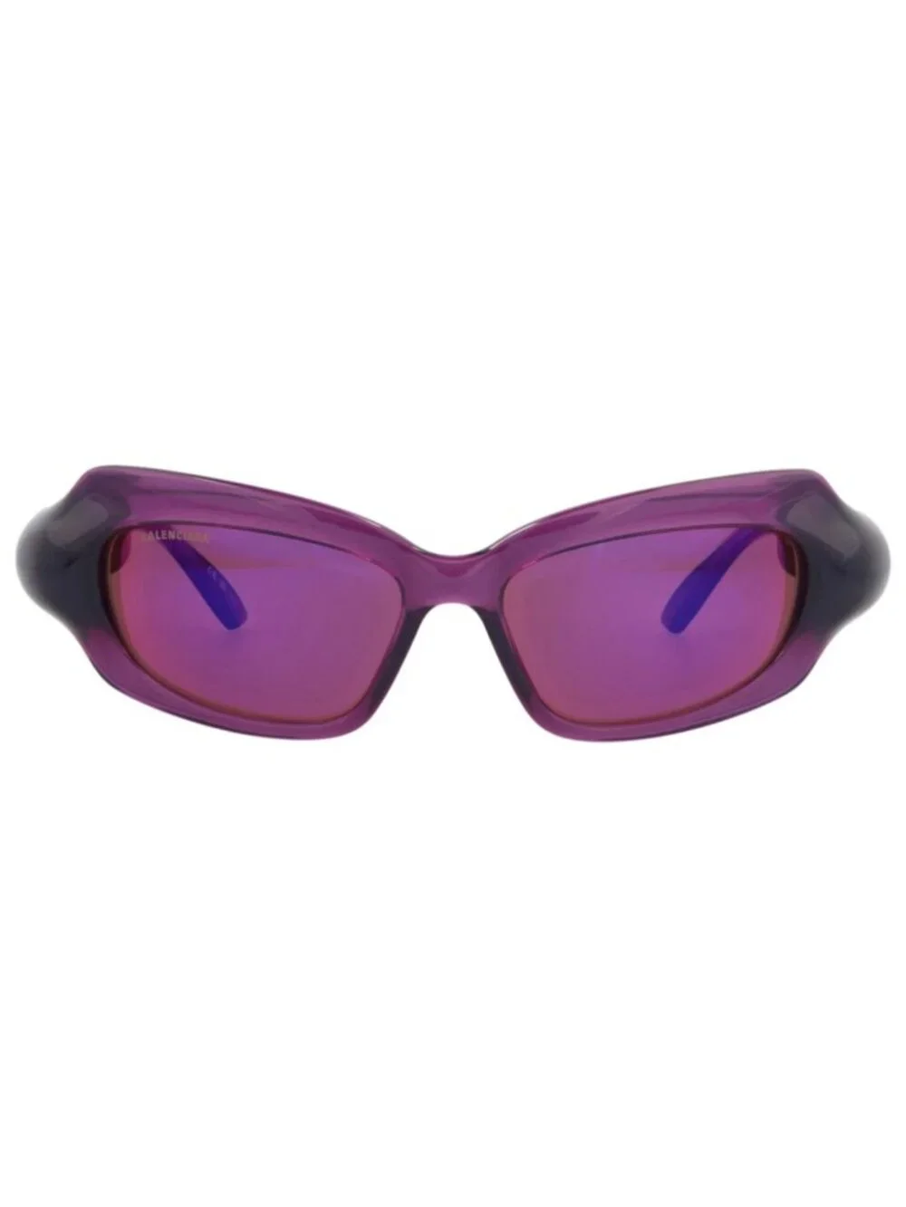New Balenciaga Women's Sunglasses Square Rectangle Bio Injection Frame Violet